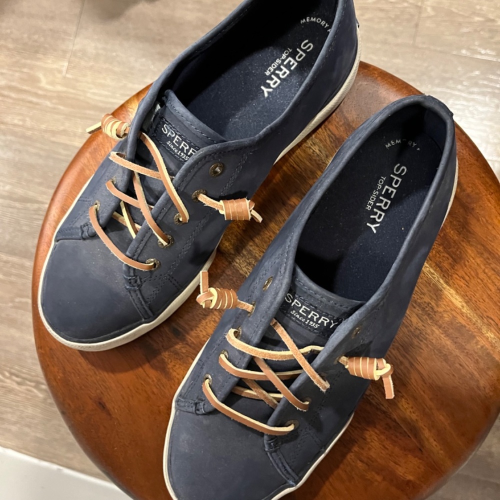 Navy Suede Sperry Top-Sider-Boat Shoe, Size 8 1/2 - Picture 5 of 11